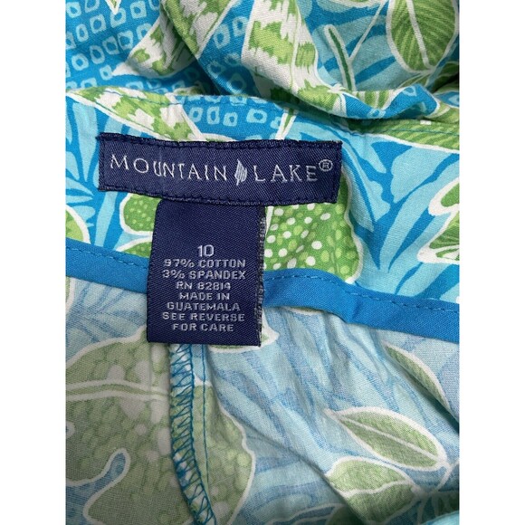 Mountain Lake Pedal Pushers womens Size 10 Tropical Blue Green Tapered Cropped - Picture 6 of 7
